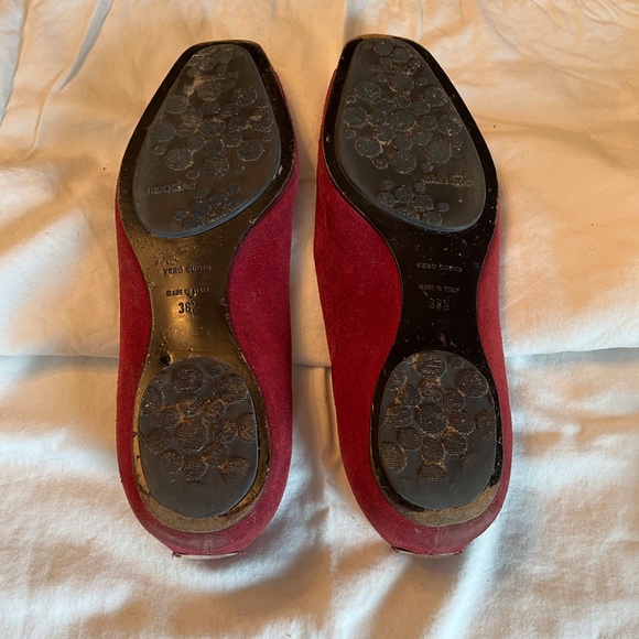 Jimmy Choo Maroon Red suede flats - Picture 2 of 6